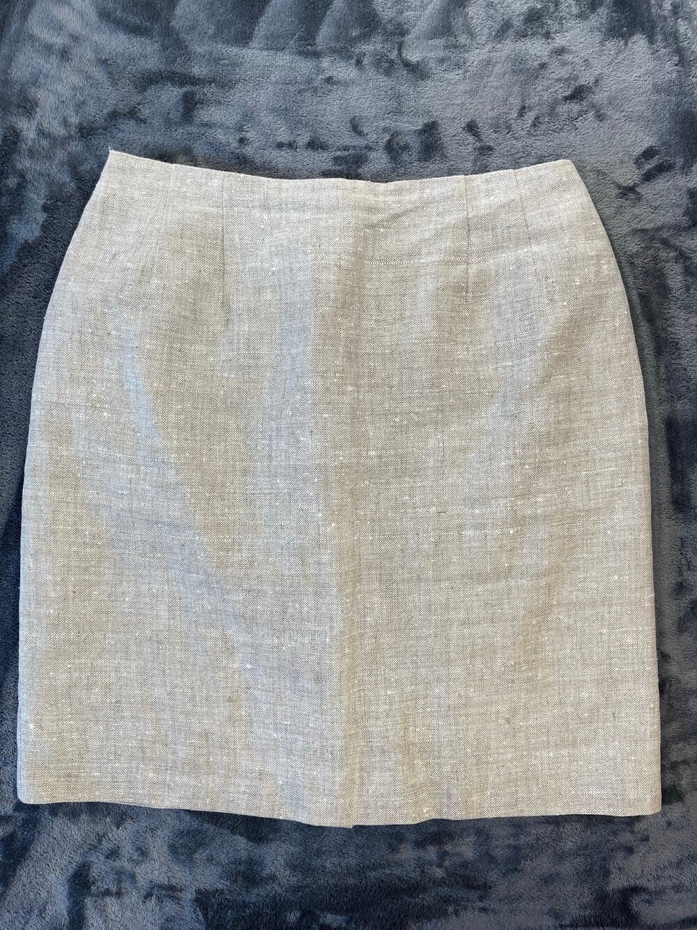 Vintage Linen 21" Mini Skirt Size 14 Made In Ukraine International Scene